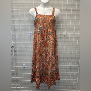 Free People Orange Paisley Dress
